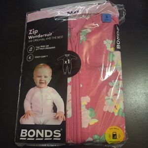 Bonds Pink and Green Floral Wondersuit Size 3